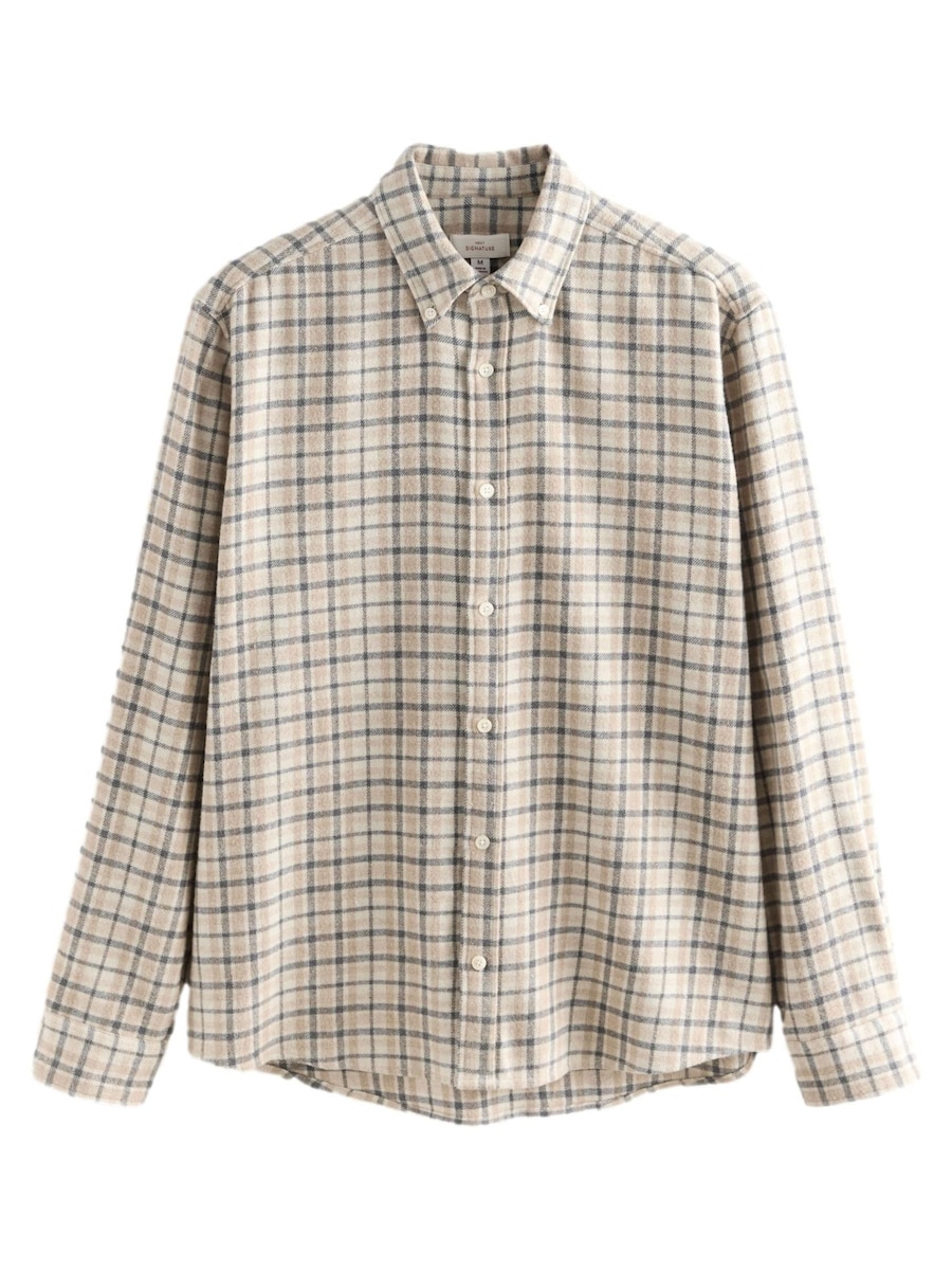 

Рубашка на пуговицах классического кроя Next, бежевый/экрю