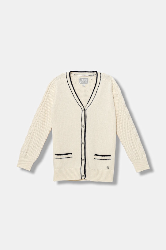 

Детский кардиган из смесовой шерсти Guess, бежевый