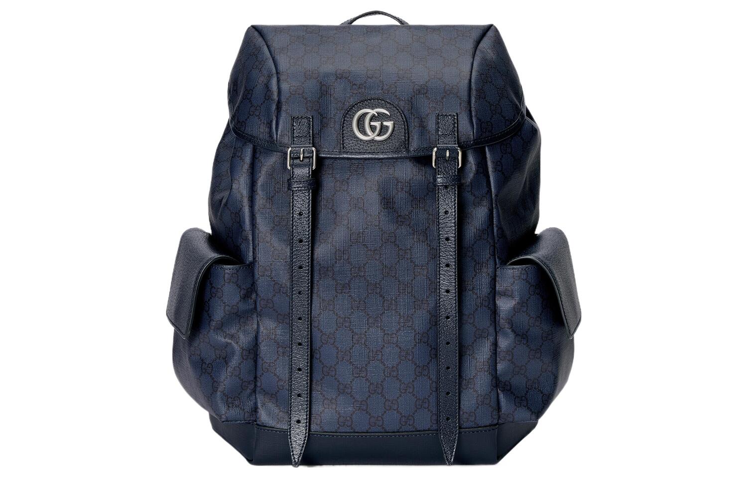 

GUCCI Офидия холщовый кожаный рюкзак средний мужской синий черный