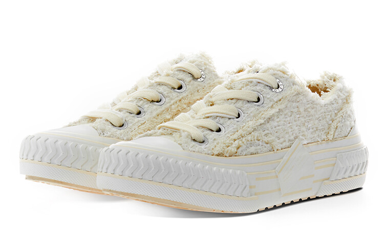 Твидовые туфли Viennetta Canvas унисекс с низким верхом, белые/золотые Excelsior — фото 2