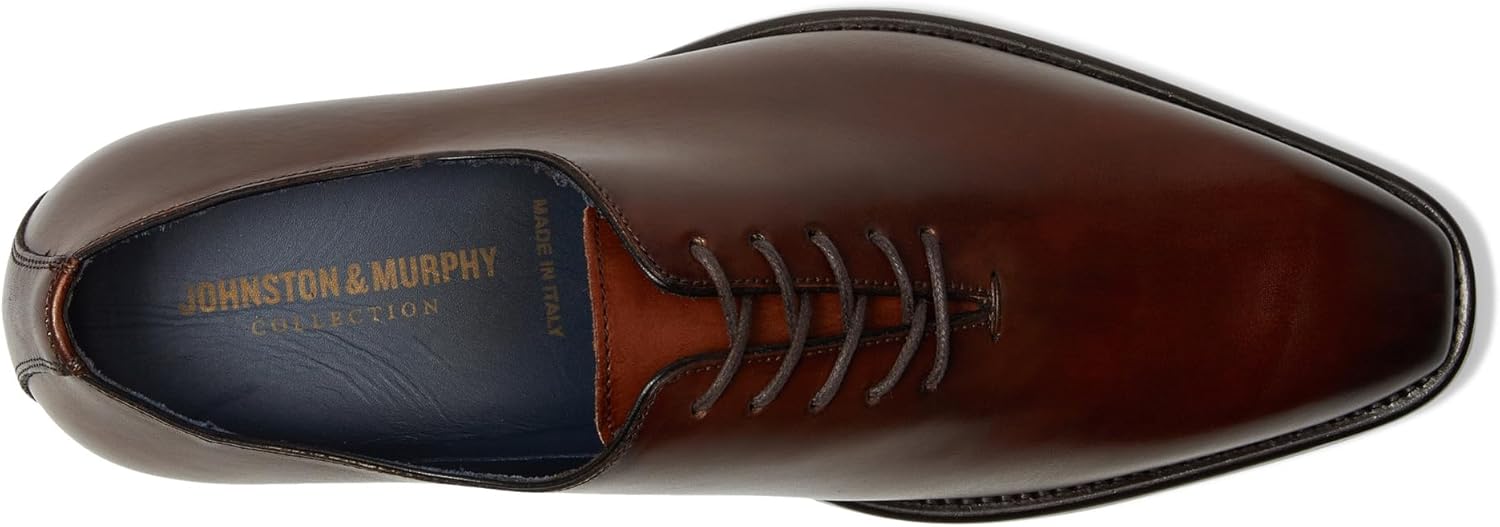 Мужские оксфорды Johnston Murphy Larson с цельнокройным гладким носком Johnston & Murphy, Mahogany Italian Calfskin — фото 2