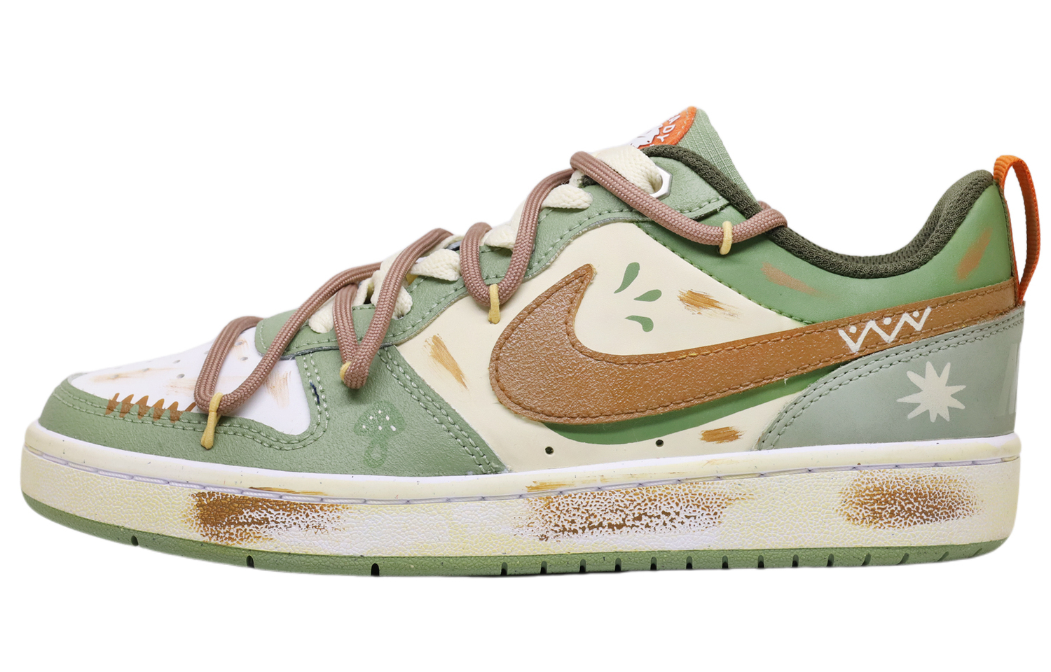 

Кроссовки для скейтбординга Court Borough Light Forest Slip Resistant Abrasion Resistant низкие детские Nike, зеленый