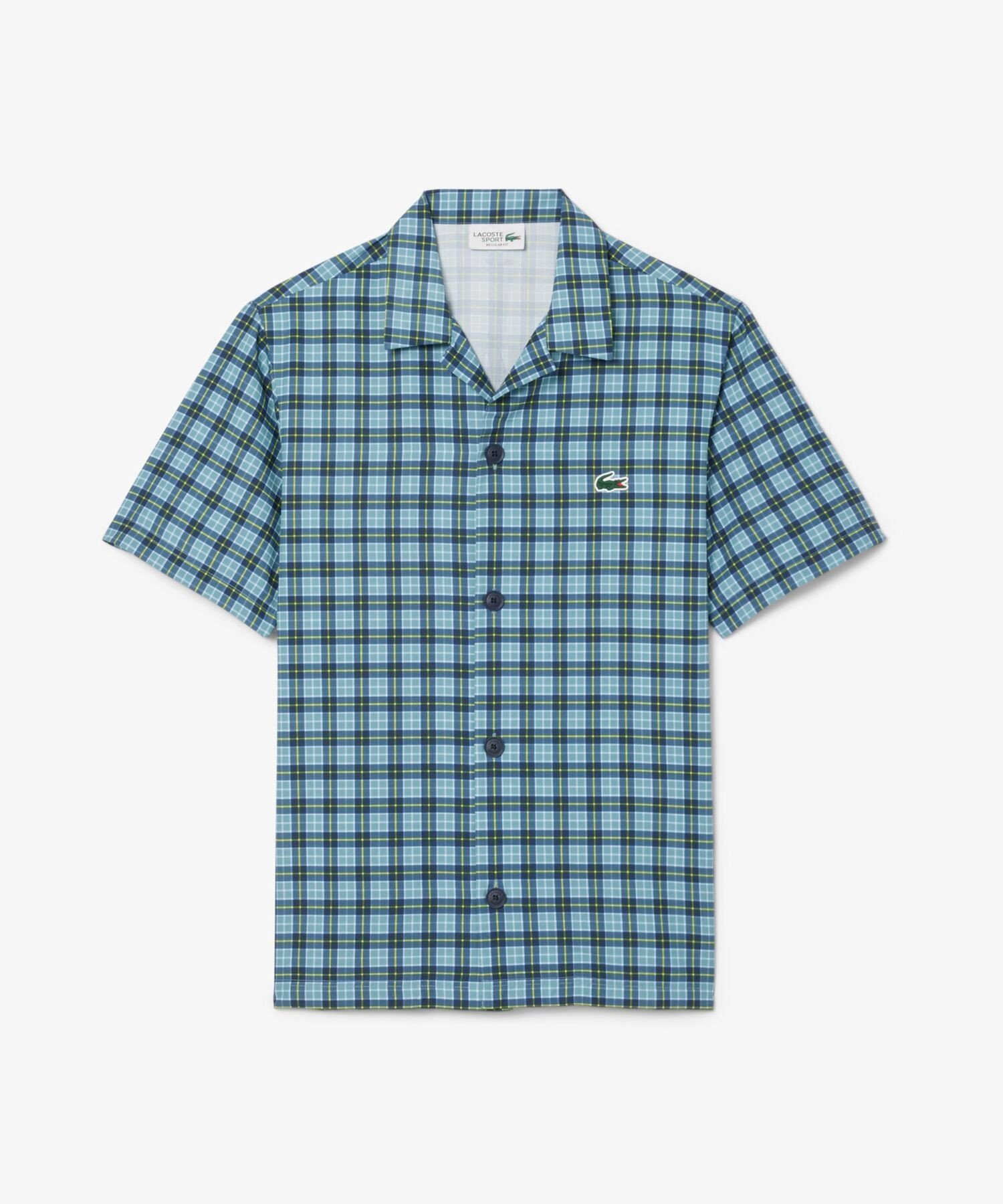 Рубашка для гольфа Lacoste в клетку с открытым воротником Lacoste, Dark blue — фото 2