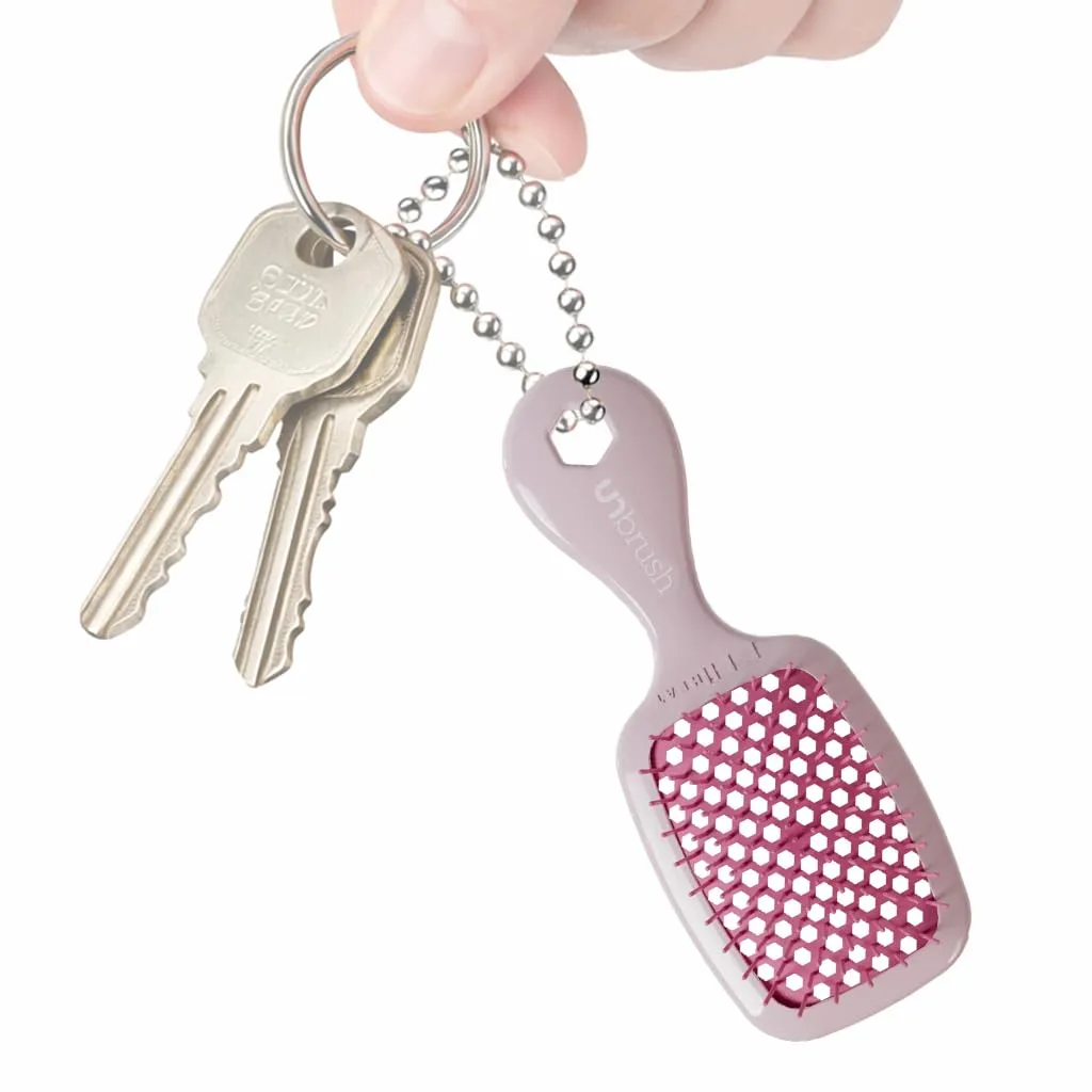 Брелок-расческа FHI Heat UNbrush Super Mini - коллекционный миниатюрный аксессуар для сумок и ключей - для любительниц красоты., Peony