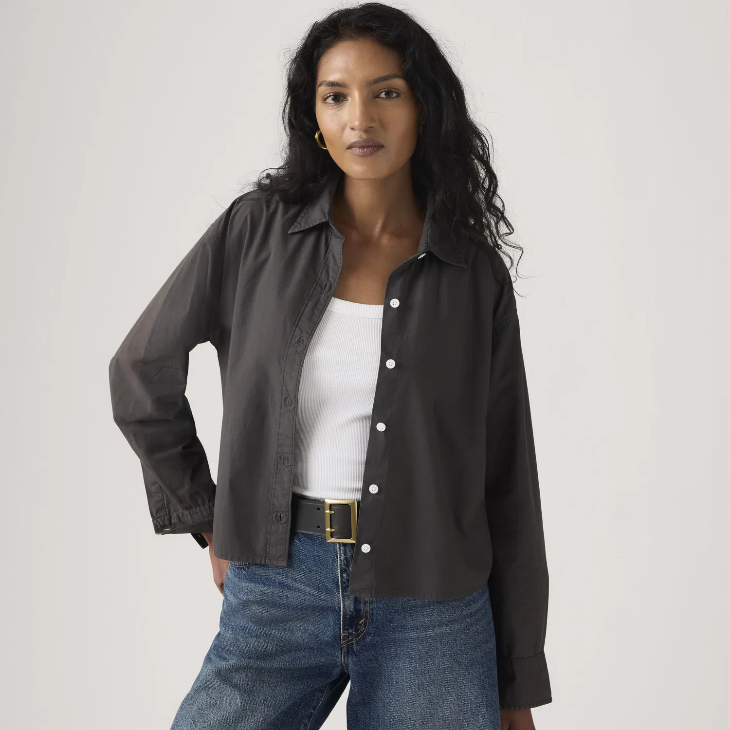 Укороченная рубашка Harlie Garment Dye Levi's, Black