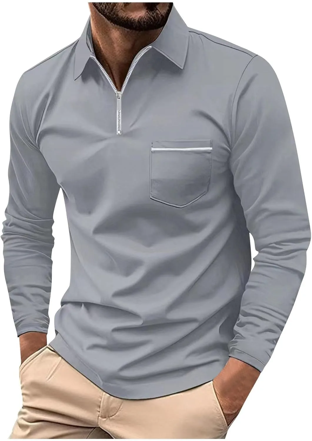 

Мужская поло с длинным рукавом, Casual, Slim Fit Smoneyful