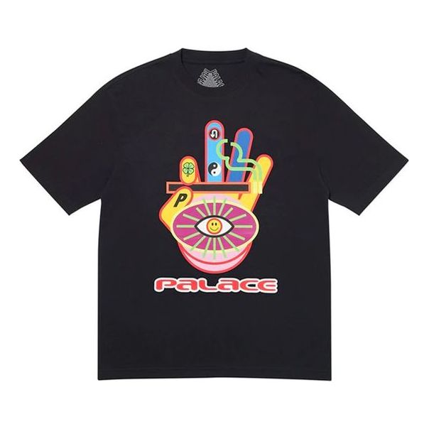 

Футболка PALACE Hippy Cig T-Shirt Creative Pattern Printing Short Sleeve Unisex Black, черный