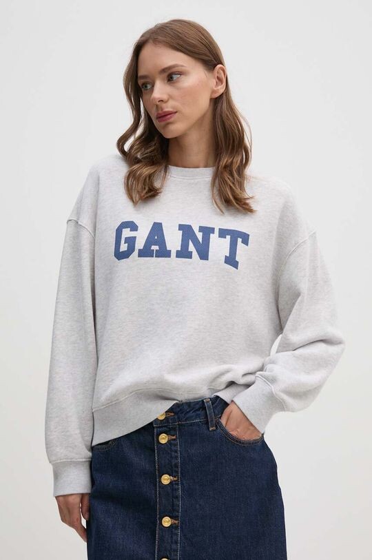 

Хлопковая толстовка Gant, серый