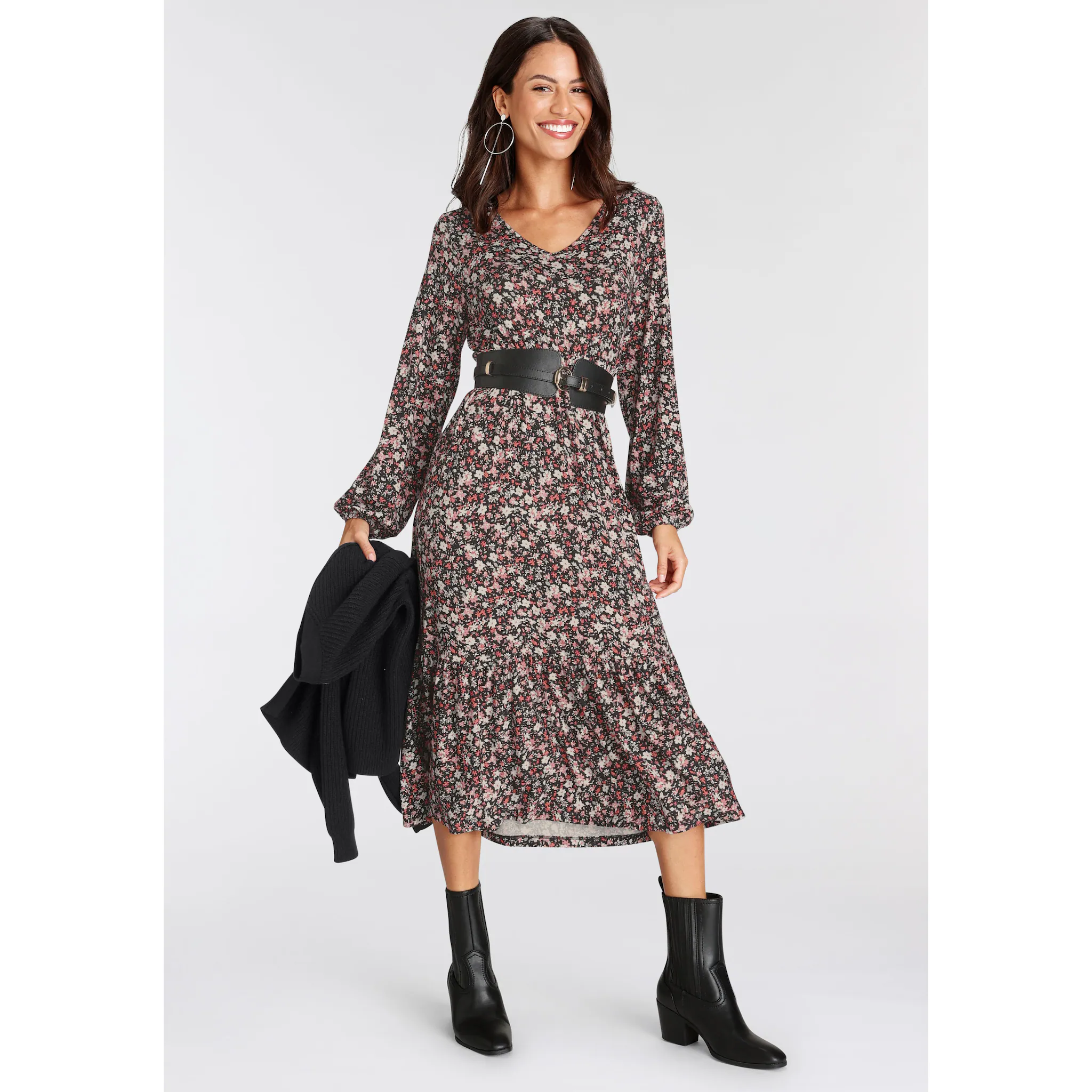 

Платье миди Laura Scott с цветочным узором, красный