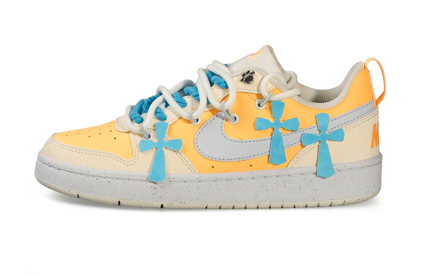 

Кроссовки Nike Court Borough Skateboarding Shoes Women's Low-top Orange/blue, светло-голубой/желтый