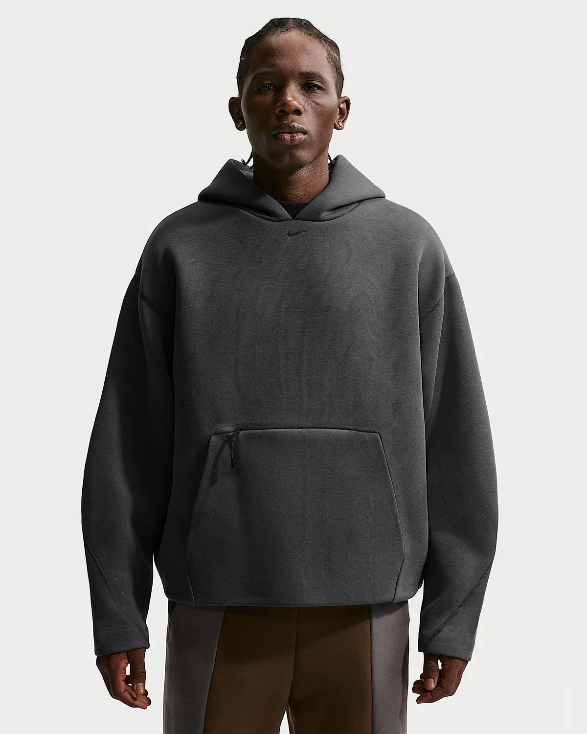 Мужская флисовая худи-пуловер Nike Tech, Anthracite/Black