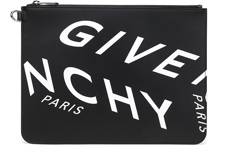

Givenchy Кожаная мужская сумка-клатч на молнии черная