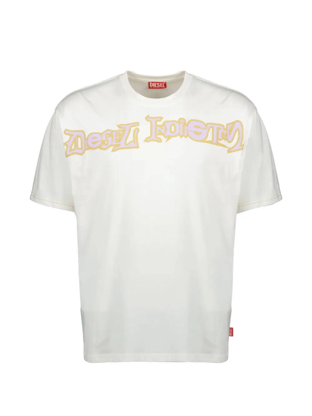 

Футболка оверсайз с принтом Diesel, бежевый