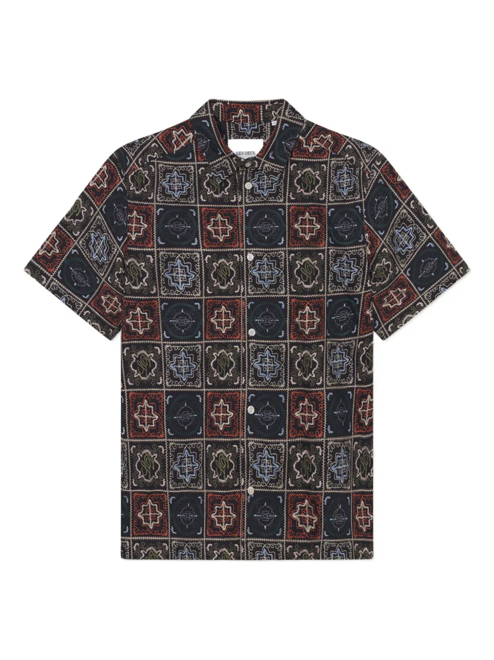 

Рубашка в технике пэчворк с короткими рукавами Les Deux, мультиколор