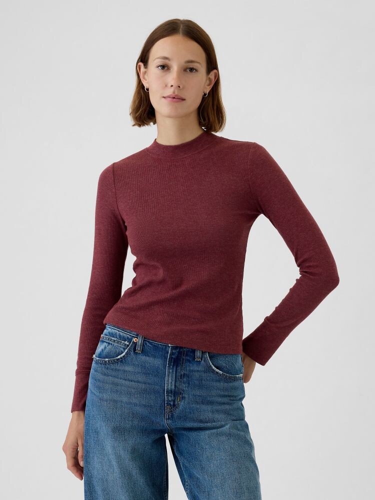 

Трикотажная футболка в рубчик Gap, красный