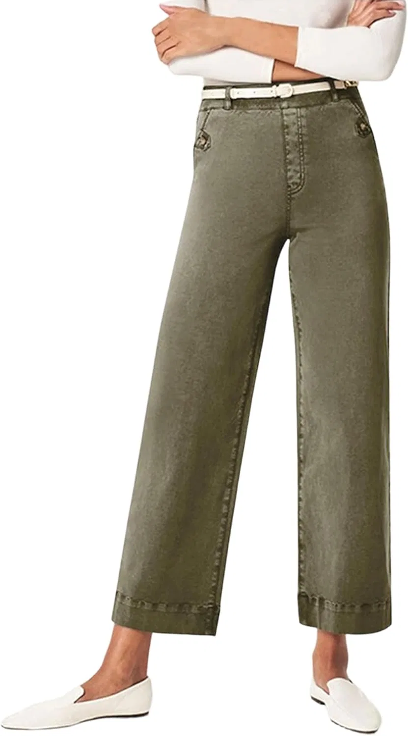 Джинсы прямые высокие, Army Green, Work Pants