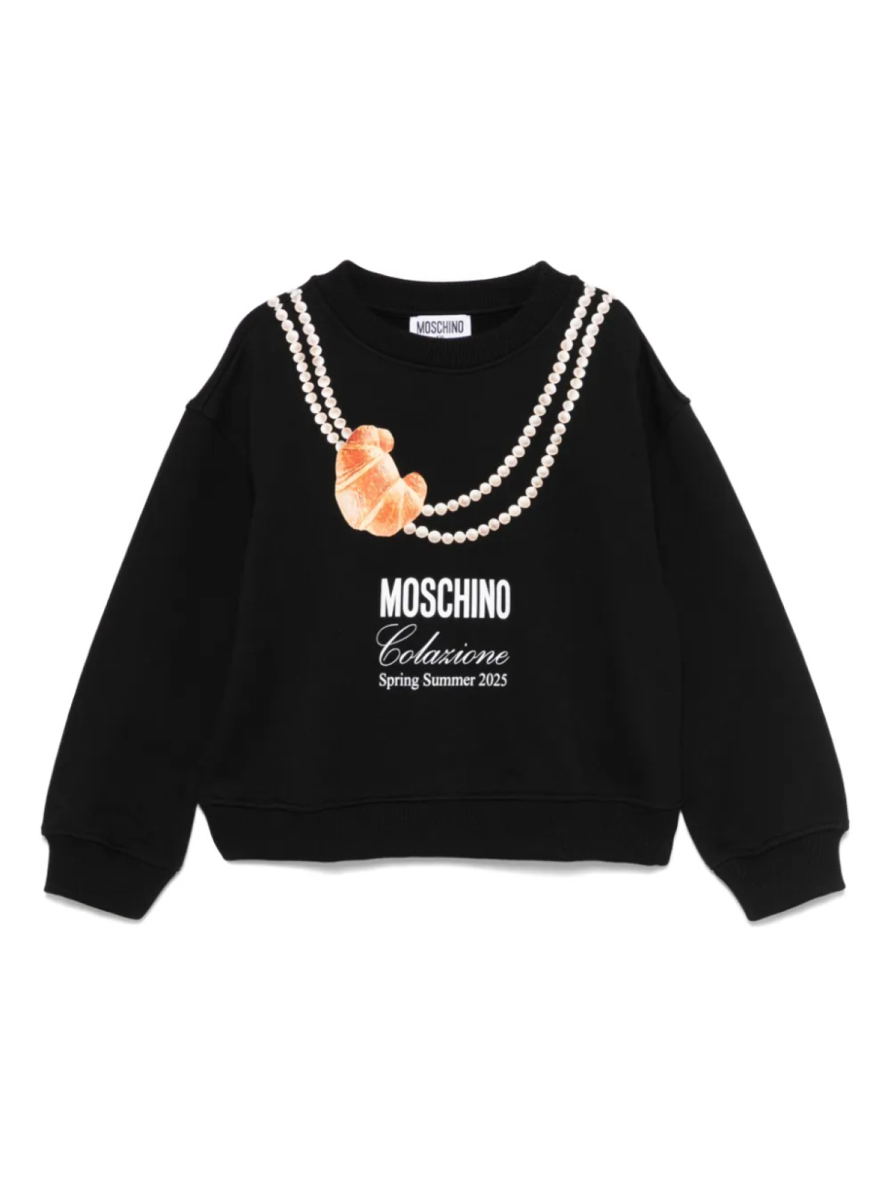 

Толстовка Moschino Kids с принтом в виде ожерелья, черный