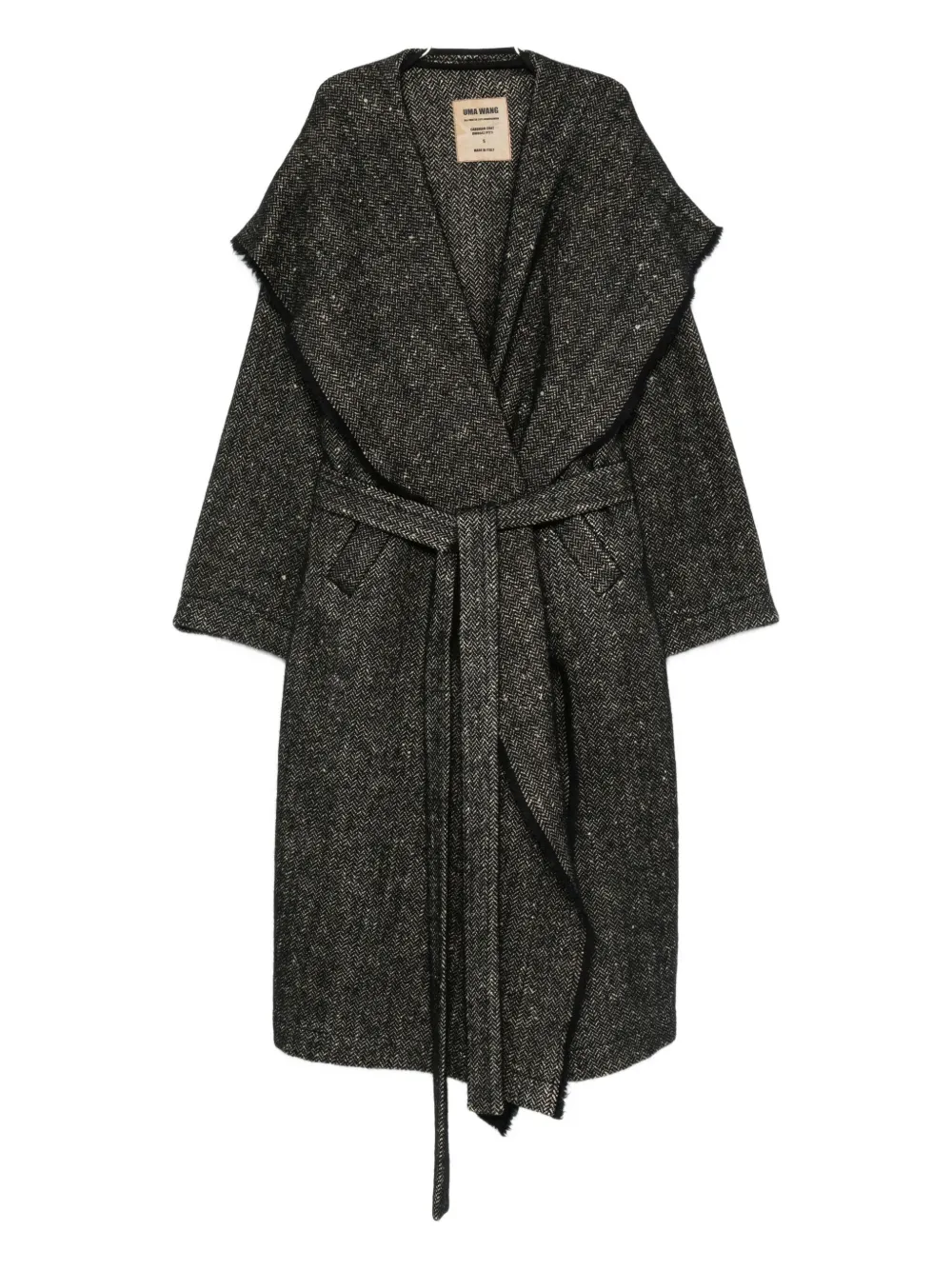 

Пальто с поясом и бахромой Uma Wang, черный