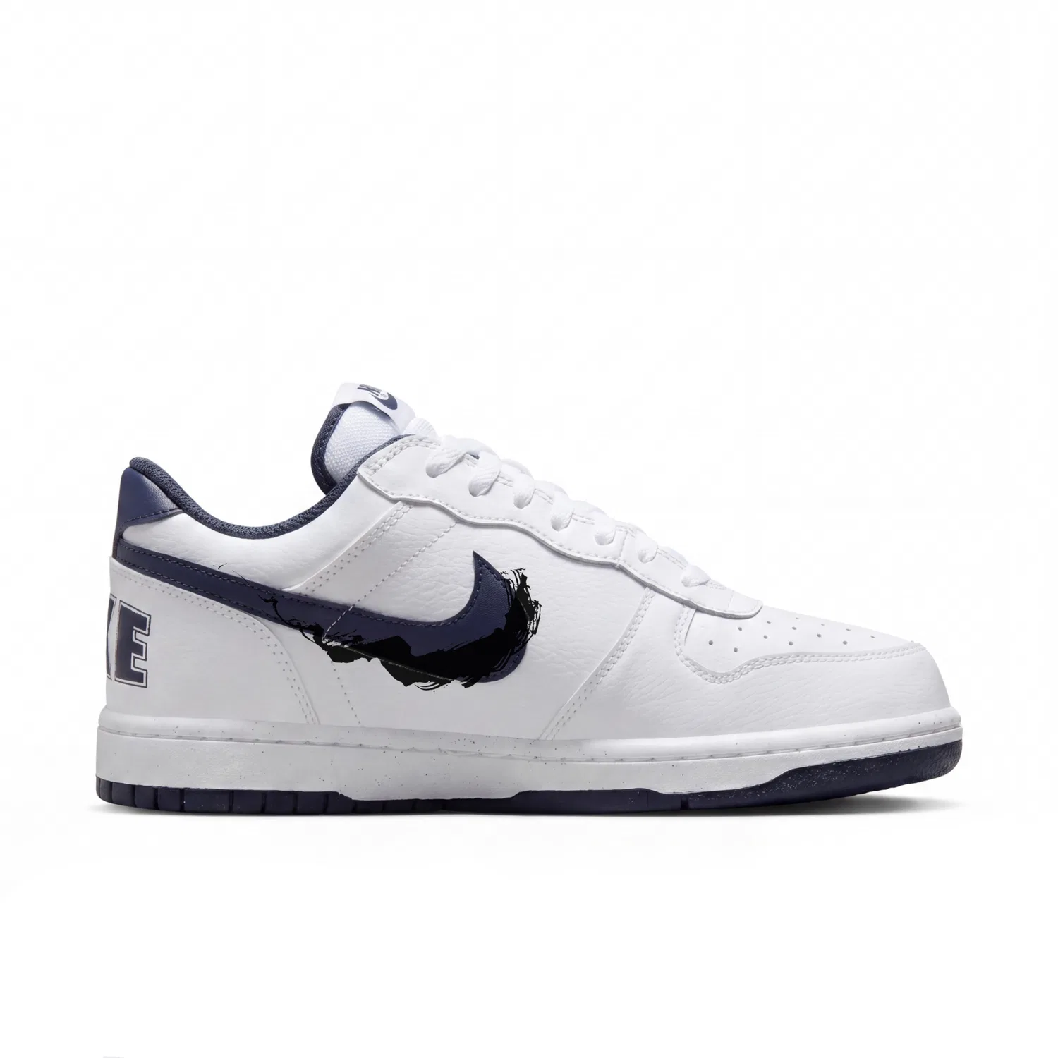 Кроссовки скейтборд с ручной росписью Nike Big Low White Blue — фото 3