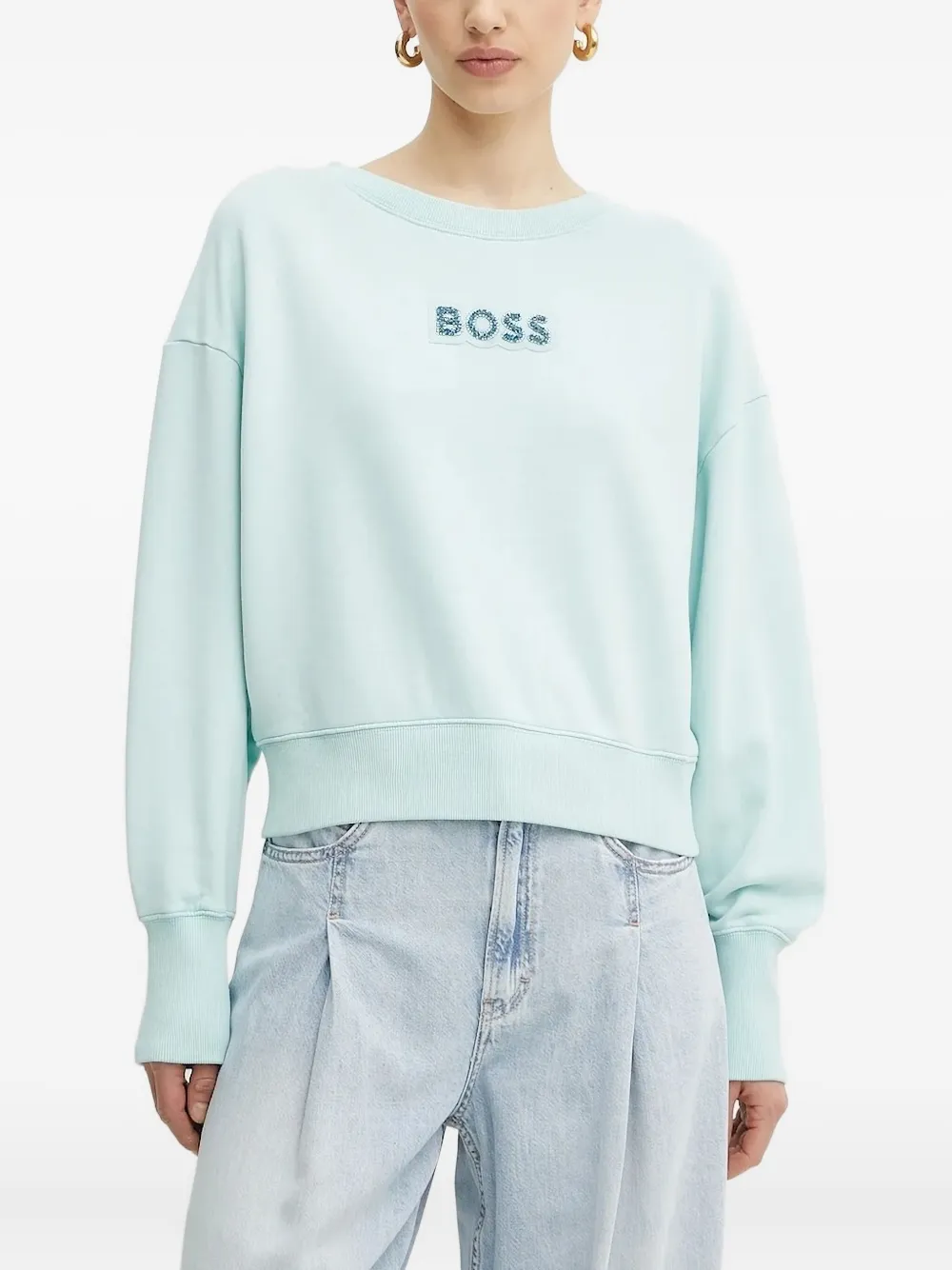 

Толстовка, украшенная кристаллами BOSS, синий