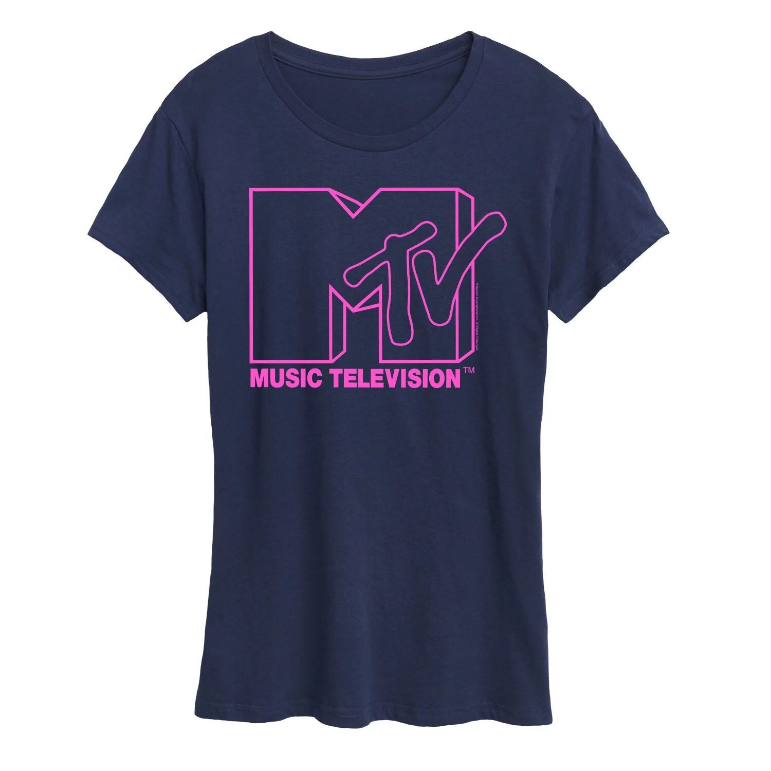 

Женская розовая футболка с графическим логотипом MTV Licensed Character, темно-синий