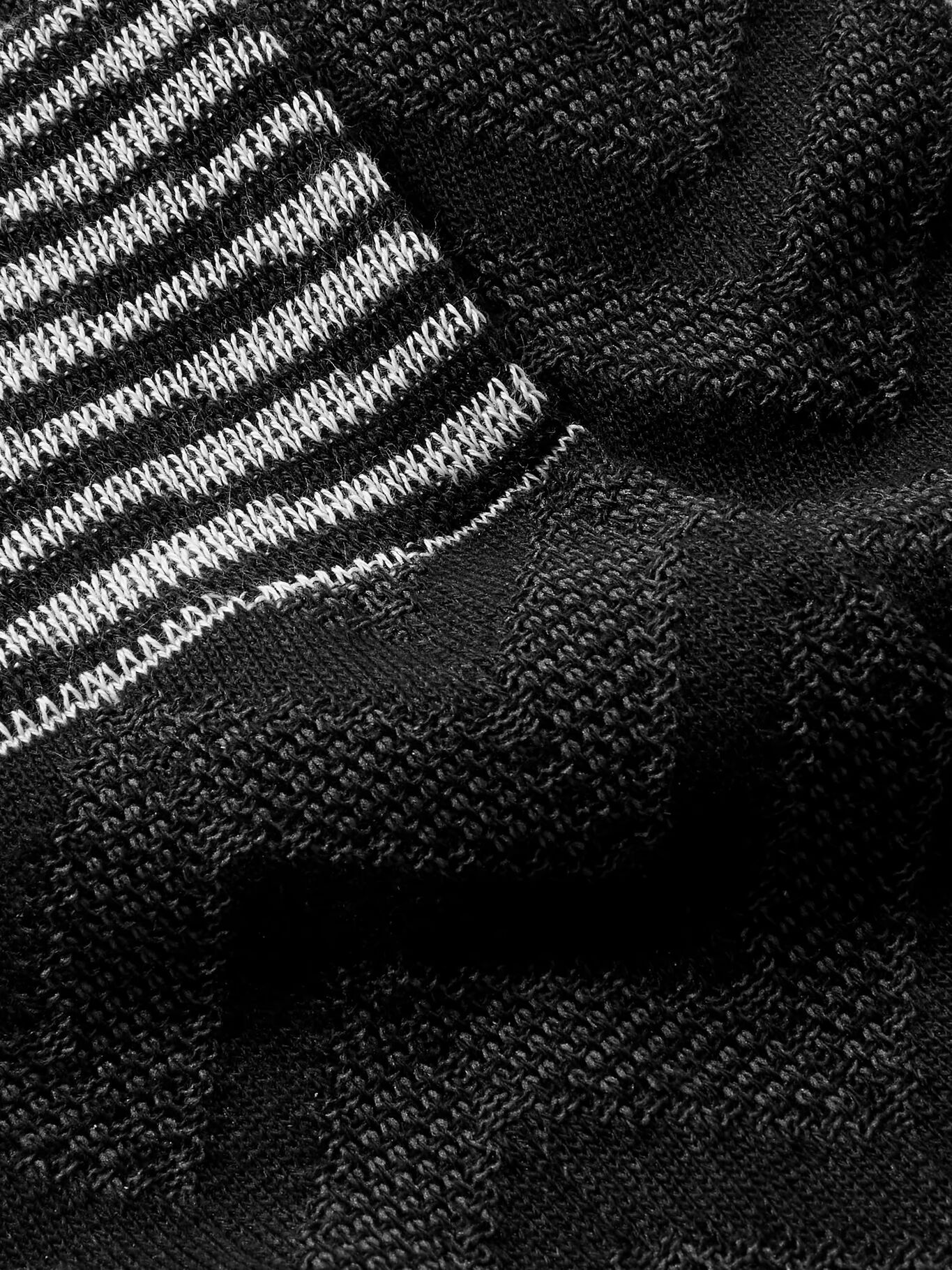 

Три пары полосатых носков из смеси хлопка и вязания крючком MISSONI, черный