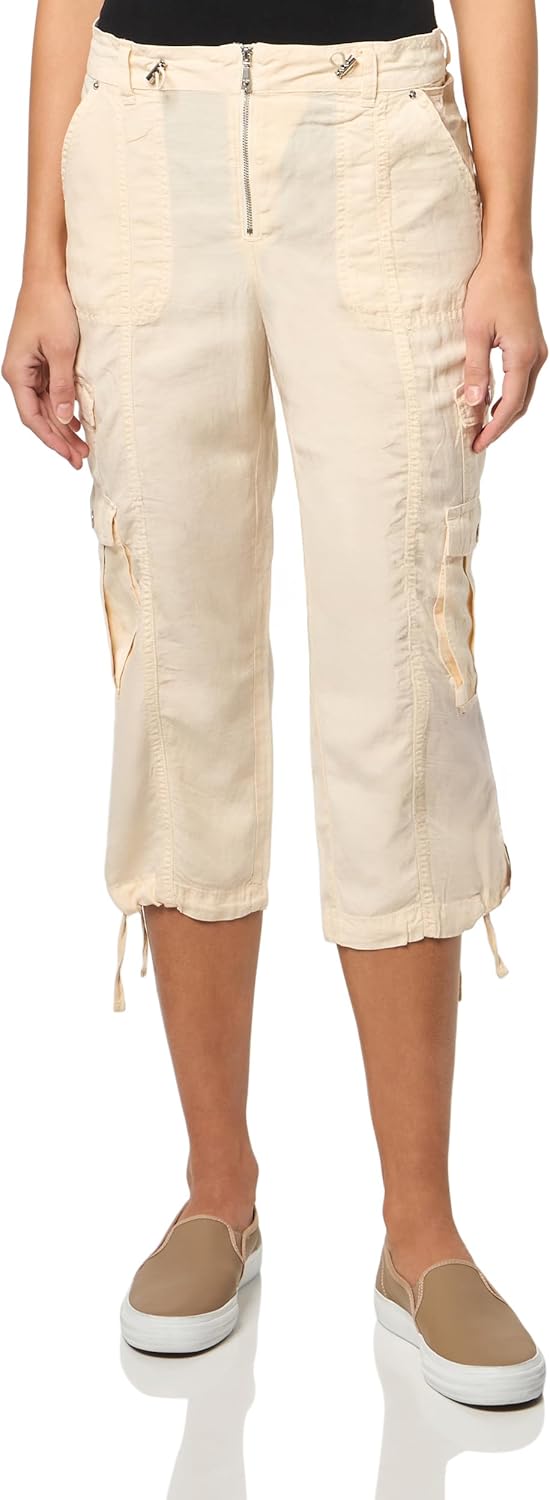 

Женские укороченные брюки-карго GUESS Eco Kai, Butter Ice-Cream Multi