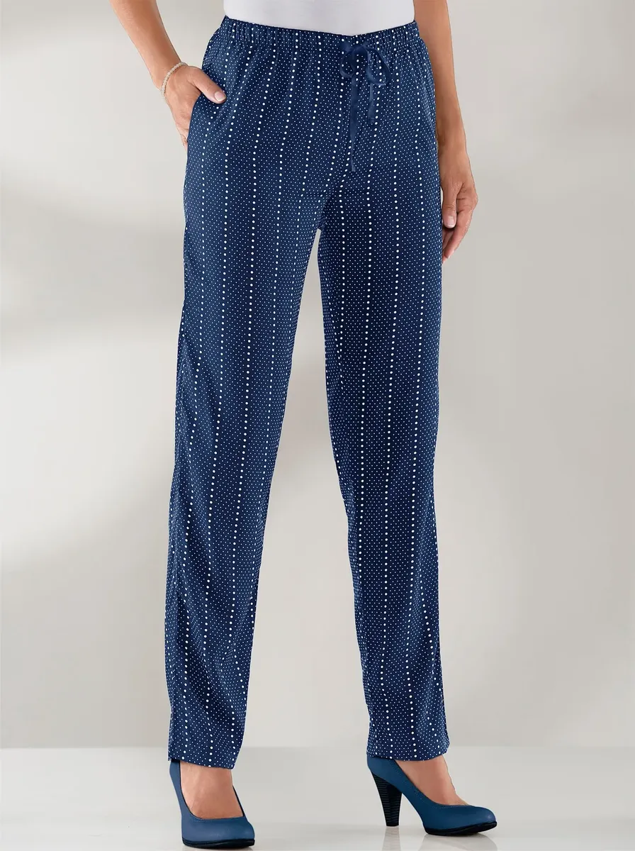 

Брюки без застежки Classic Basics, синий