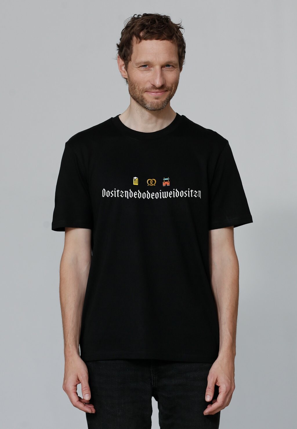 

Футболка с принтом DOSITZNDEDODEOIWEIDOSITZN watapparel, черный