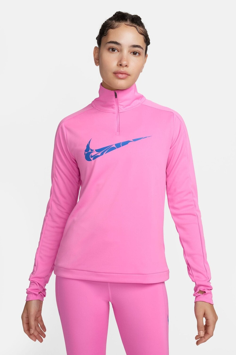 

Средний слой с полумолнией Swoosh dri fit Nike, розовый