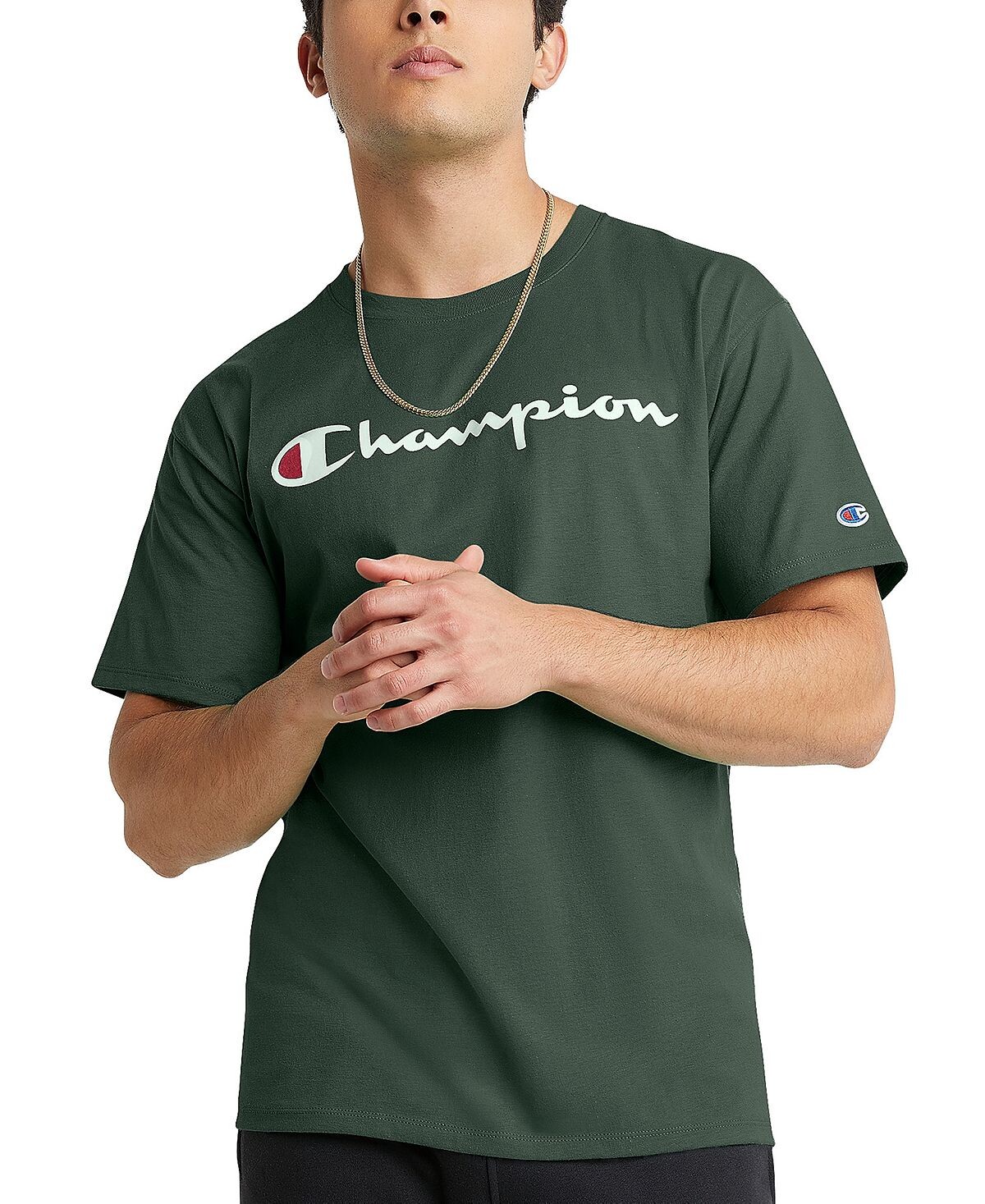 

Мужская футболка с надписью и логотипом Champion