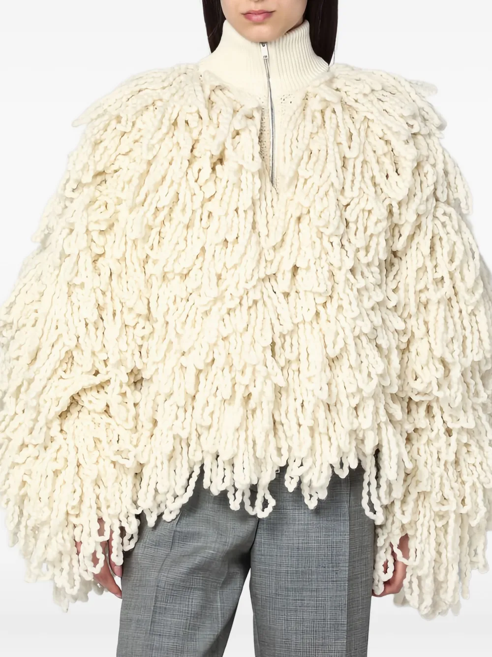 

Куртка на молнии с бахромой Stella Mccartney, белый