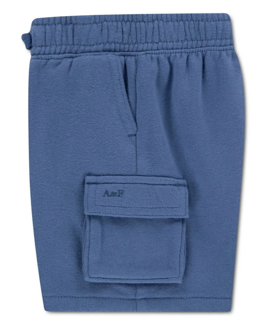 Детские флисовые шорты-карго для мальчиков Abercrombie Kids, синий — фото 4