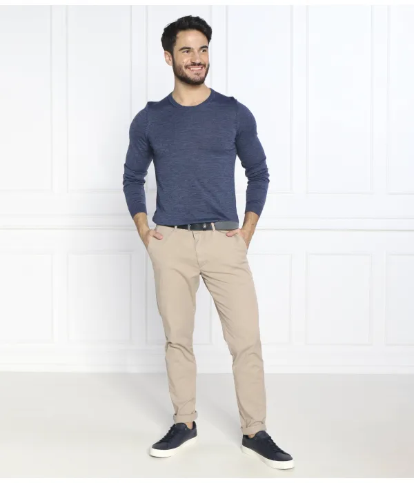 Шерстяной свитер с перевивочным переплетением Slim fit Boss, синий — фото 2
