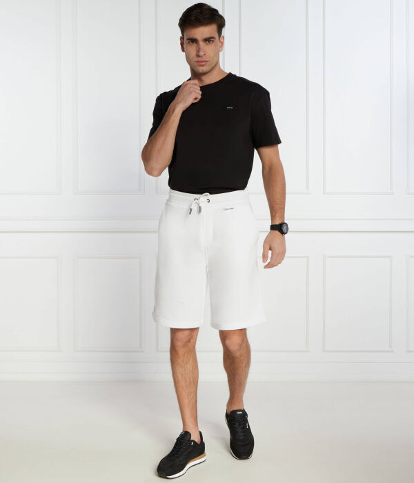 Шорты мужские Calvin Klein хлопковые с логотипом бренда, белый — фото 2