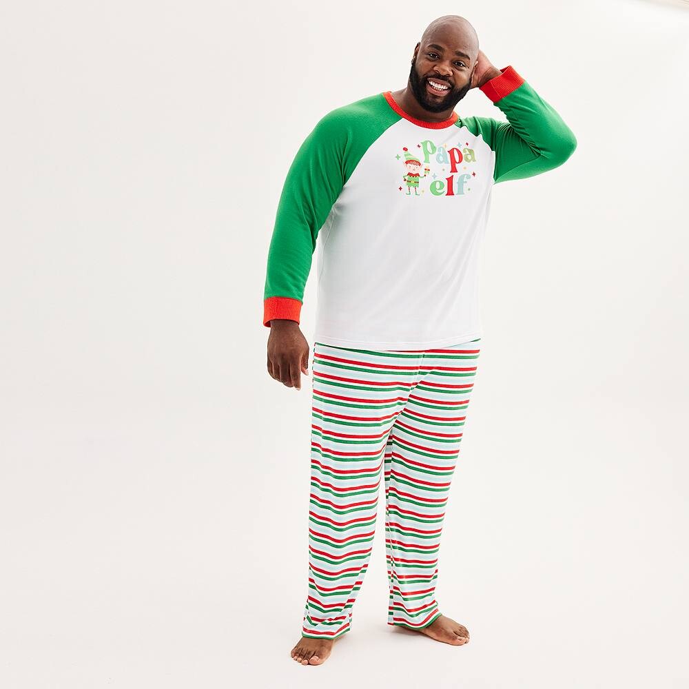 

Пижамный комплект Big & Tall Jammies For Your Families Papa Elf Top & Bottoms от Cuddl Duds, цвет Candy Cane Stripe