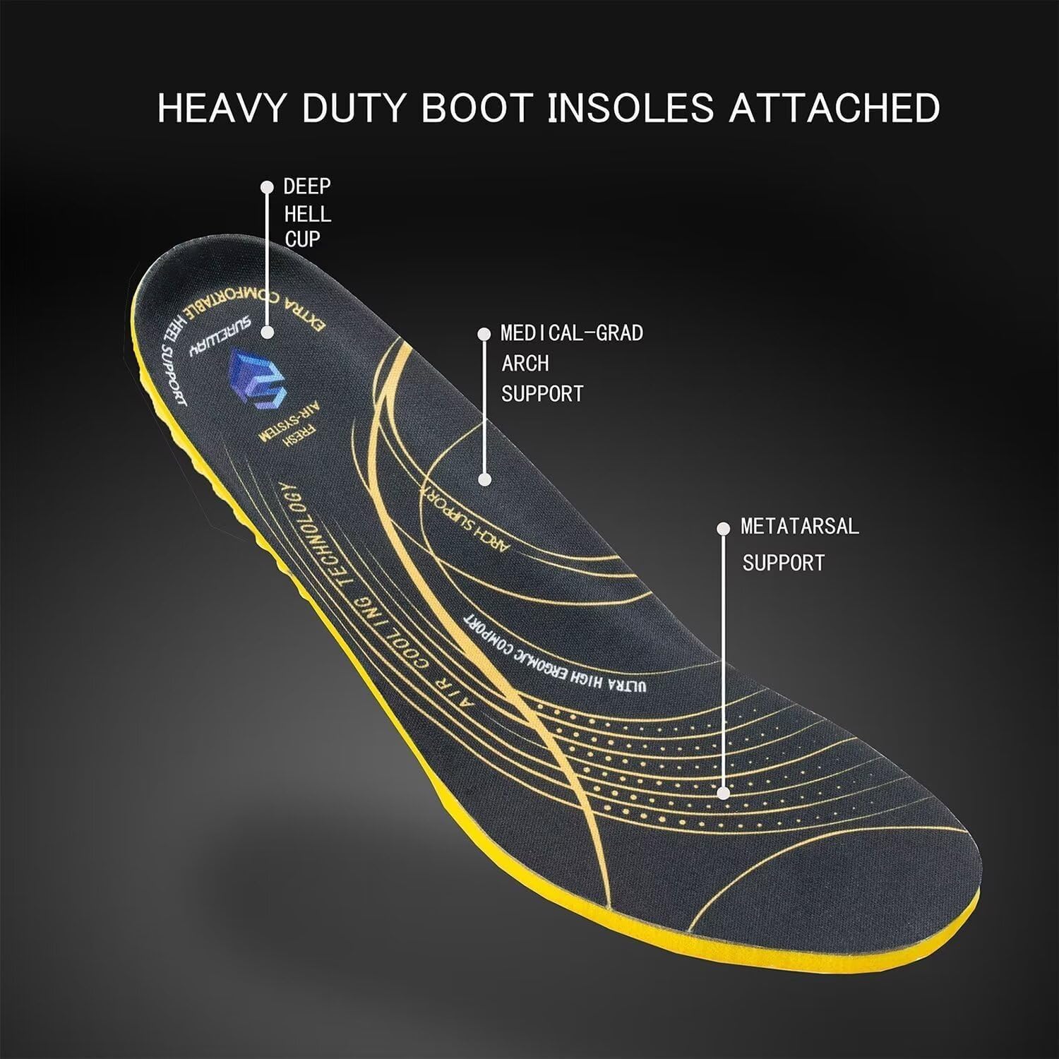 Мужские сапоги SUREWAY Slip-On, из цельной кожи, антистатические, водо- и противоскользящие, для пожарных, механиков, промышленного и строительного использования, коричневый — фото 4