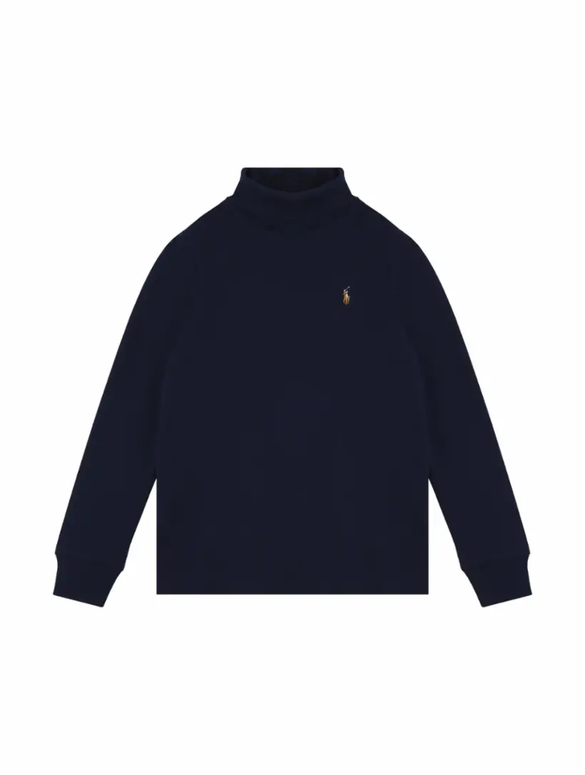 

Хлопковая водолазка с логотипом Ralph Lauren, тёмно-синий