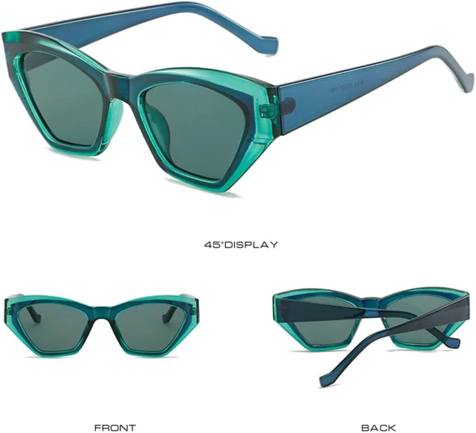 

Винтажные солнцезащитные очки 2027 года для женщин, модные квадратные солнцезащитные очки в стиле ретро, ​​очки с защитой от УФ-излучения UV400 MTZJH, Green