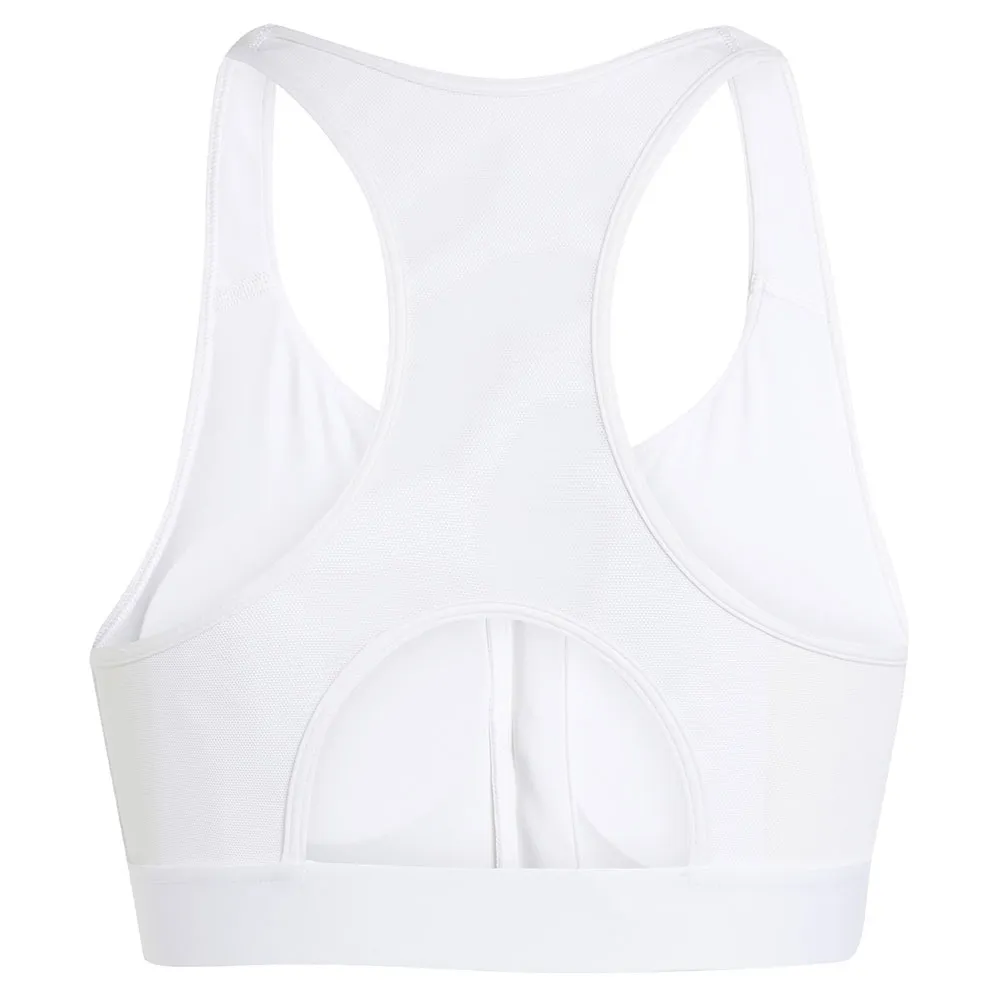 Спортивный бюстгальтер adidas Powerreact Zip Medium Impact Sports Bra, белый — фото 4