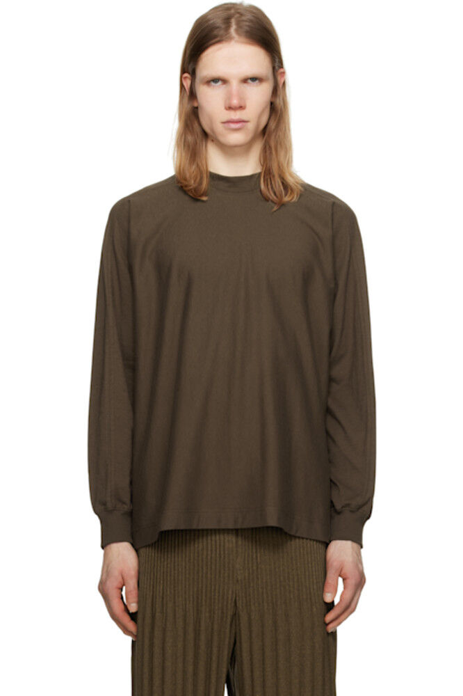 

Коричневая футболка Release-T 1 HOMME PLISSÉ ISSEY MIYAKE