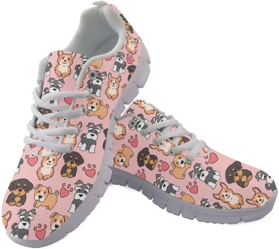 

Кроссовки для улицы Jeiento для женщин, мужчин и подростков, с нескользящей подошвой, модные сетчатые спортивные кроссовки для занятий в тренажерном зале и повседневной носки для девушек-подростков, Cartoon Dogs