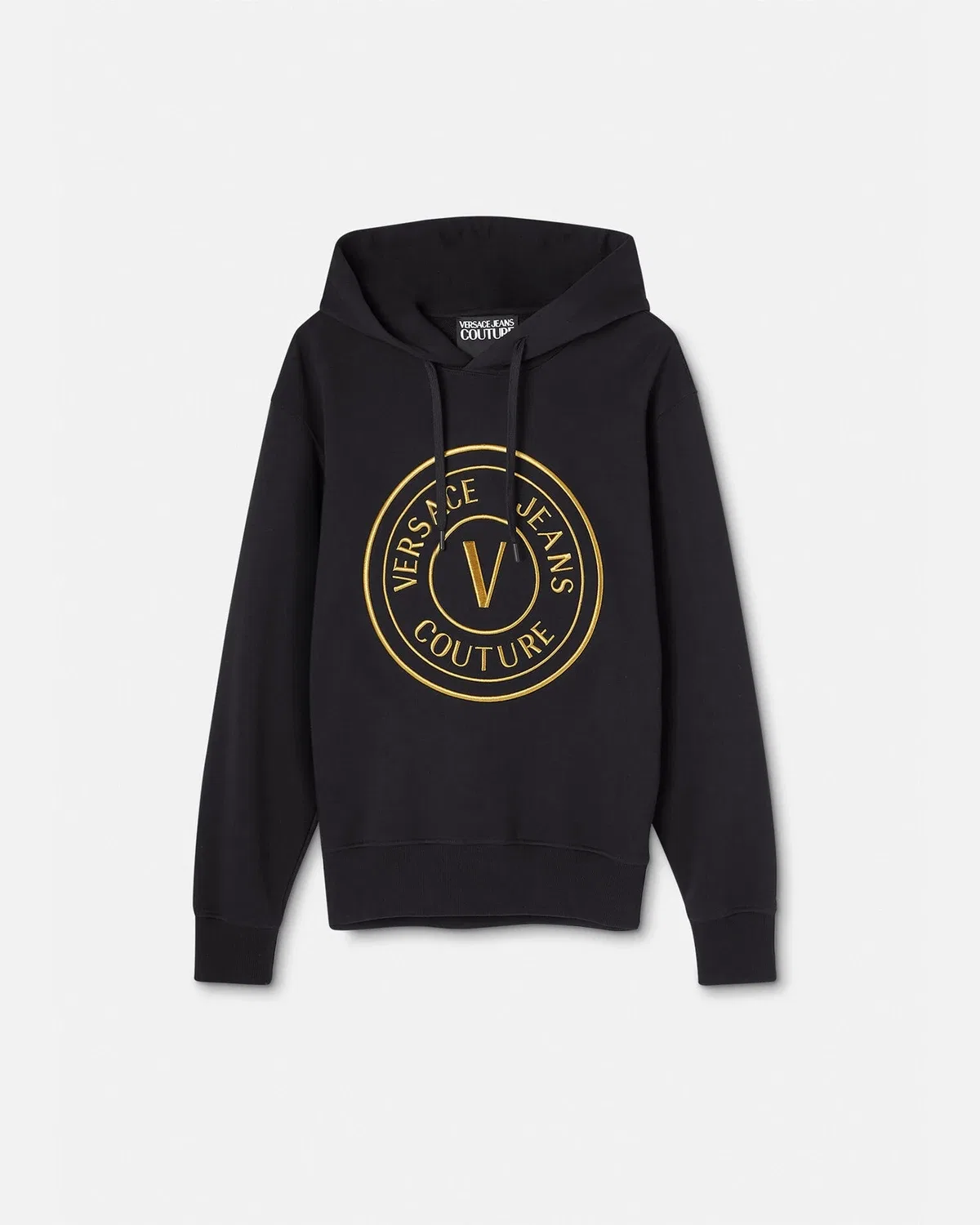 Худи с эмблемой V VERSACE, черный