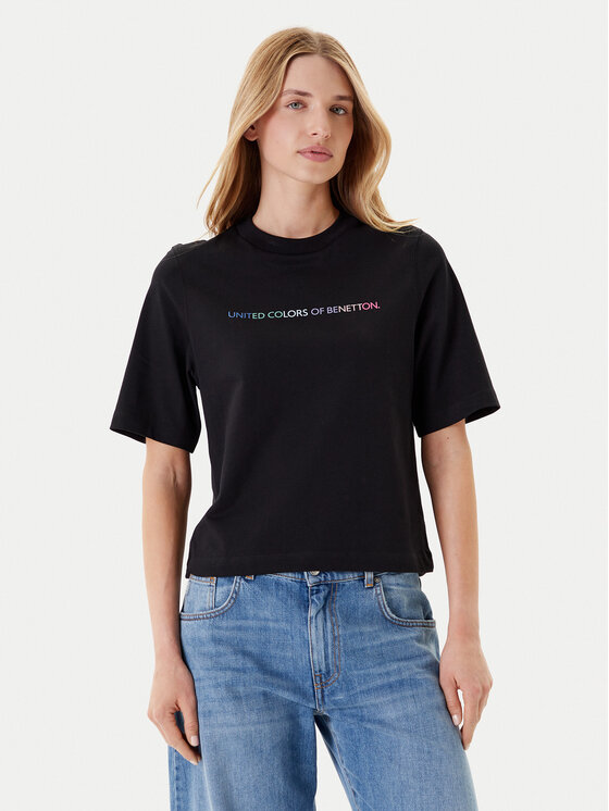 

Футболка свободного кроя 3BL0D109D United Colors Of Benetton, черный