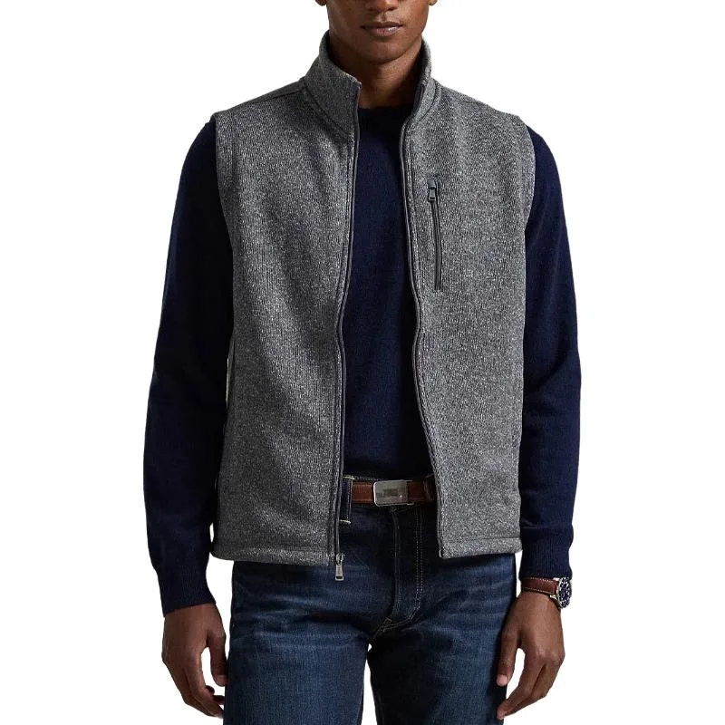 Флисовая жилетка zip Polo Ralph Lauren, серый — фото 3