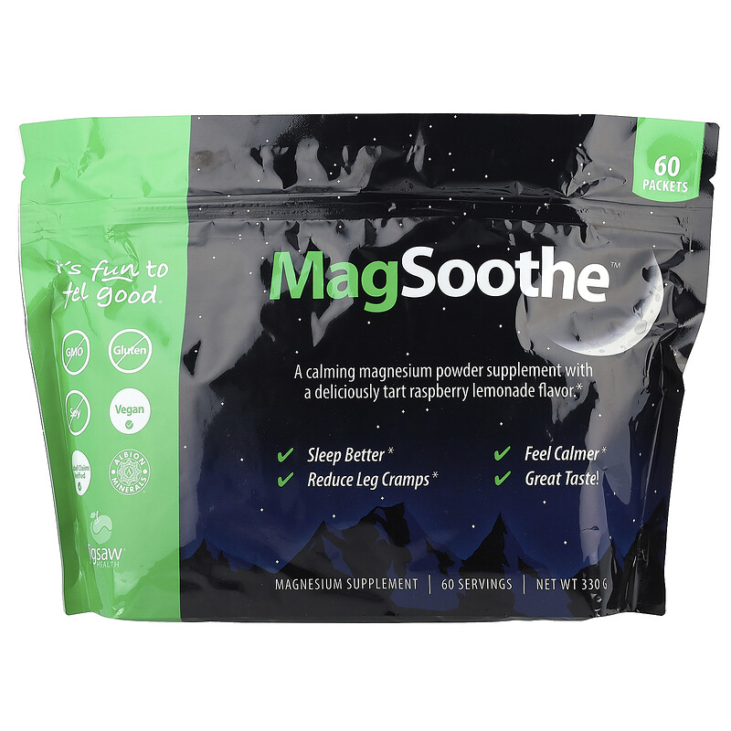 

Jigsaw Health, MagSoothe , терпкий малиновый лимонад, 60 пакетиков по 5,5 г