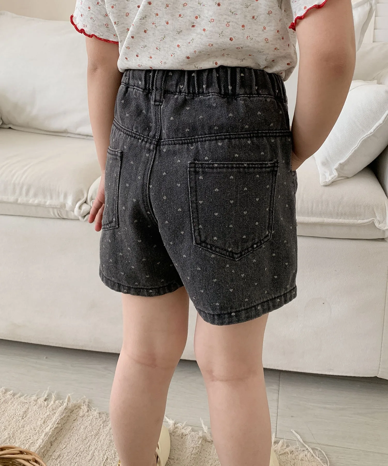 Детские джинсовые шорты в горошек Aimoha Kids, black — фото 4