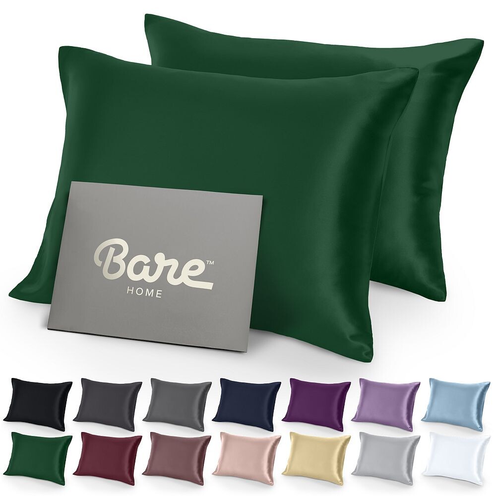 

Набор наволочек из атласа с застежкой-конвертом Bare Home, цвет Forest Green