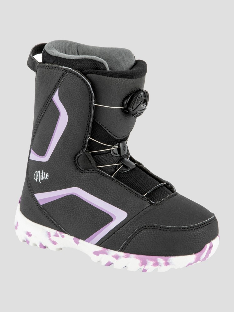 

Ботинки для сноуборда Nitro Droid BOA 2023 Kids Snowboard-Boots, black/purple