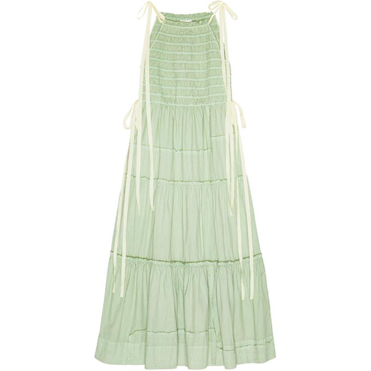 

Многоярусное платье GANNI, светло-зеленый